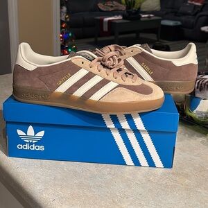 Adidas Gazelle Brown and White Sneakers